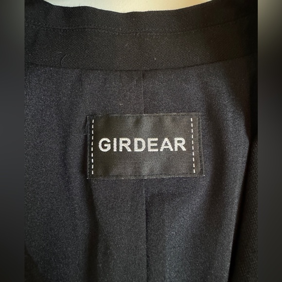GIRDEAR Tailored Black Blazer Size 2 Structured Designer Jacket - Picture 6 of 14